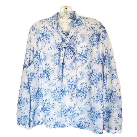 Devon Tops - Vintage 1970s Lade Devon Floral Dress Top Blouse Size 2x